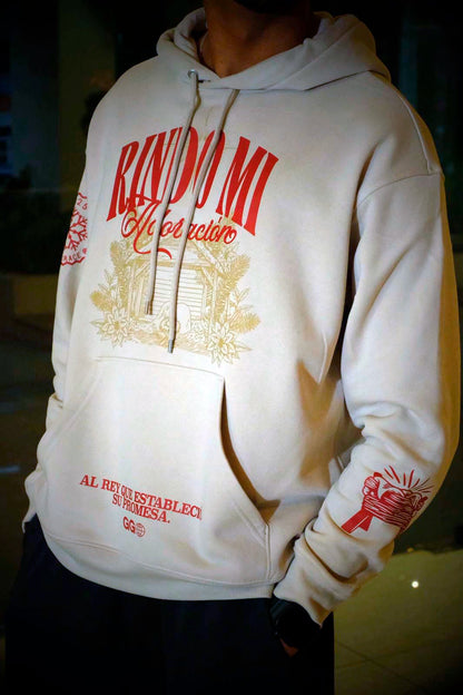 Rindo mi adoración - Sudadera con capucha unisex - Cream/Red